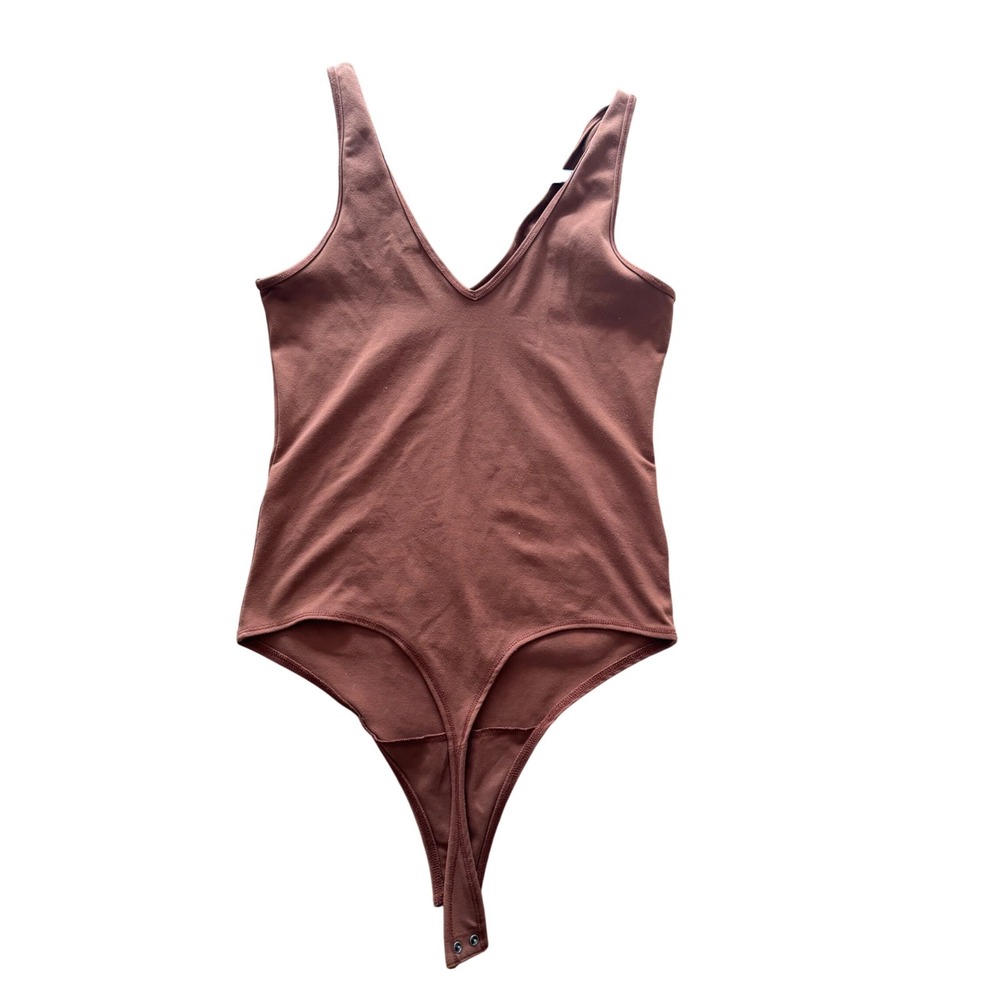 Abercrombie Fitch Soft A&F Collection Brown Ribbed Tank Bodysuit Size M